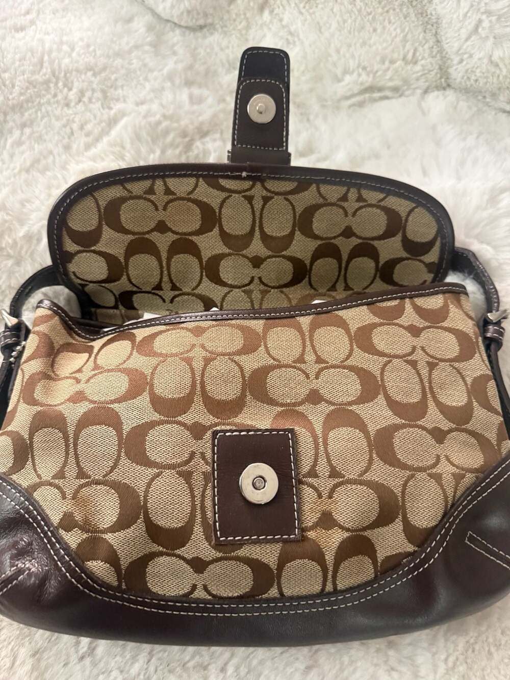 Coach Signature C Canvas and Leather Soho Small Flap Shoulder Bag - Picture 5 of 6